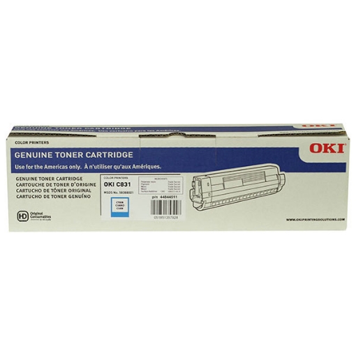Picture of Okidata 44844511 Cyan Toner Cartridge (10000 Yield)