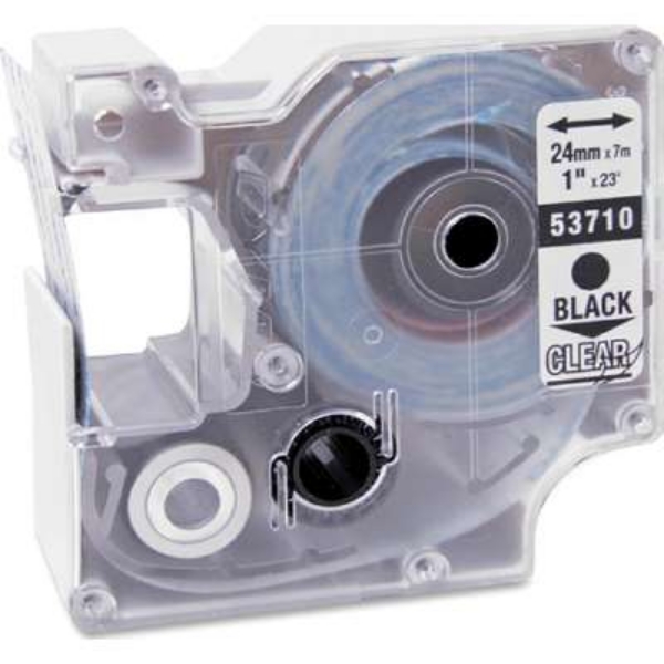 Picture of Compatible 53710 Black on Clear Label Tape (1" x 23' yield)