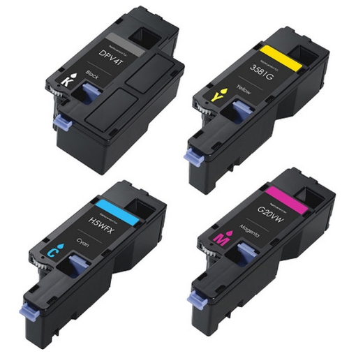 Picture of Bundled 593-BBOW, 593-BBOX, 593-BBOY, 593-BBOZ Black, Cyan, Magenta, Yellow Toner Cartridges