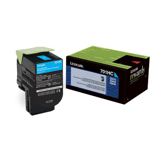 Picture of Lexmark 70C0HCG High Yield Cyan Toner (3000 Yield)