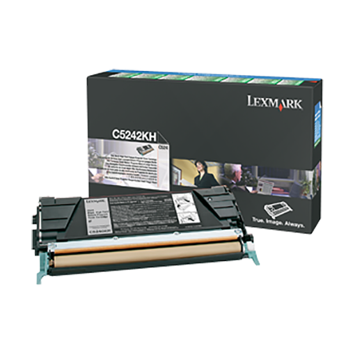 Picture of Lexmark C5242KH Black Laser Toner Cartridge (8000 Yield)