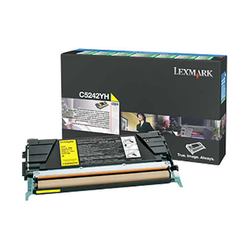 Picture of Lexmark C5242YH Yellow Laser Toner Cartridge (5000 Yield)