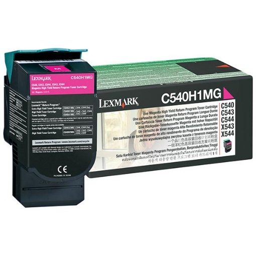Picture of Lexmark C540H4MG High Yield Magenta Toner Cartridge (2000 Yield)