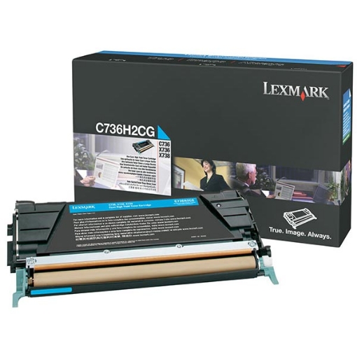 Picture of Lexmark C736H2C Cyan Laser Toner Cartridge (10000 Yield)