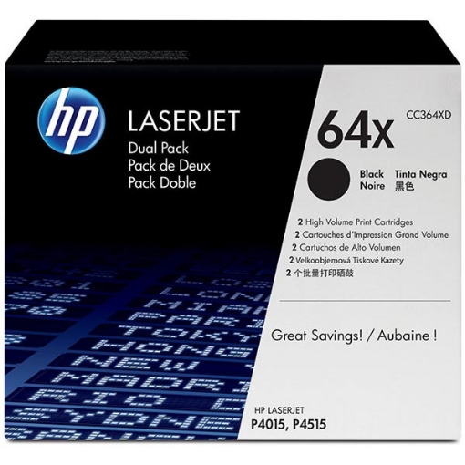 Picture of HP CC364XD (HP 64X) Black Smart Print Cartridge (2 x 24000)