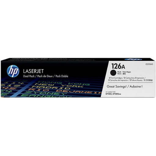 Picture of HP CE310AD (HP 126A) Black Smart Print Cartridge (Dual Pack) (1200 x 2)
