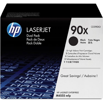 Show details for HP CE390XD (HP 90X) Black Smart Print Cartridge (Dual Pack) (2 x 24000) Picture of HP CE390XD (HP 90X) Black Smart Print Cartridge (Dual Pack) (2 x 24000)