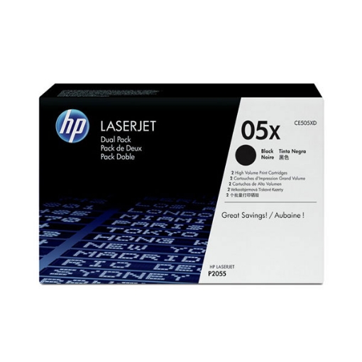 Picture of HP CE505XD (HP 05X) Black Smart Print Cartridge (6,500 x 2 Yield)