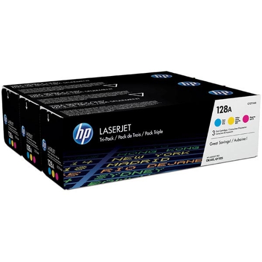 Picture of HP CF371AM (HP 128A) Cyan/Magenta/Yellow Toner Cartridge (3 x 1,300)