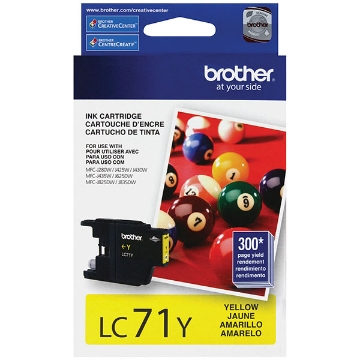 Show details for Brother LC-71Y Yellow Ink Cartridge (300 Yield) Picture of Brother LC-71Y Yellow Ink Cartridge (300 Yield)